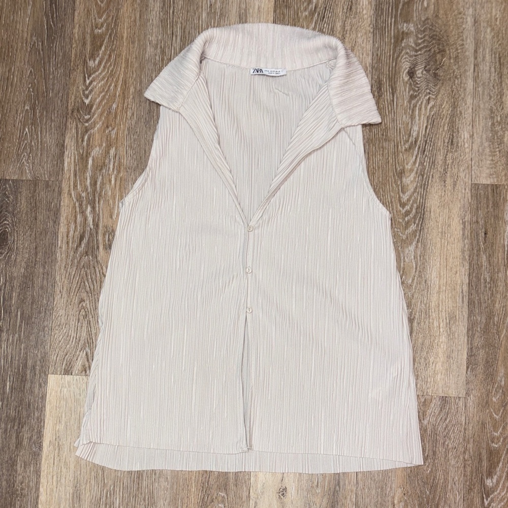 Zara Beige Sleeveless Top